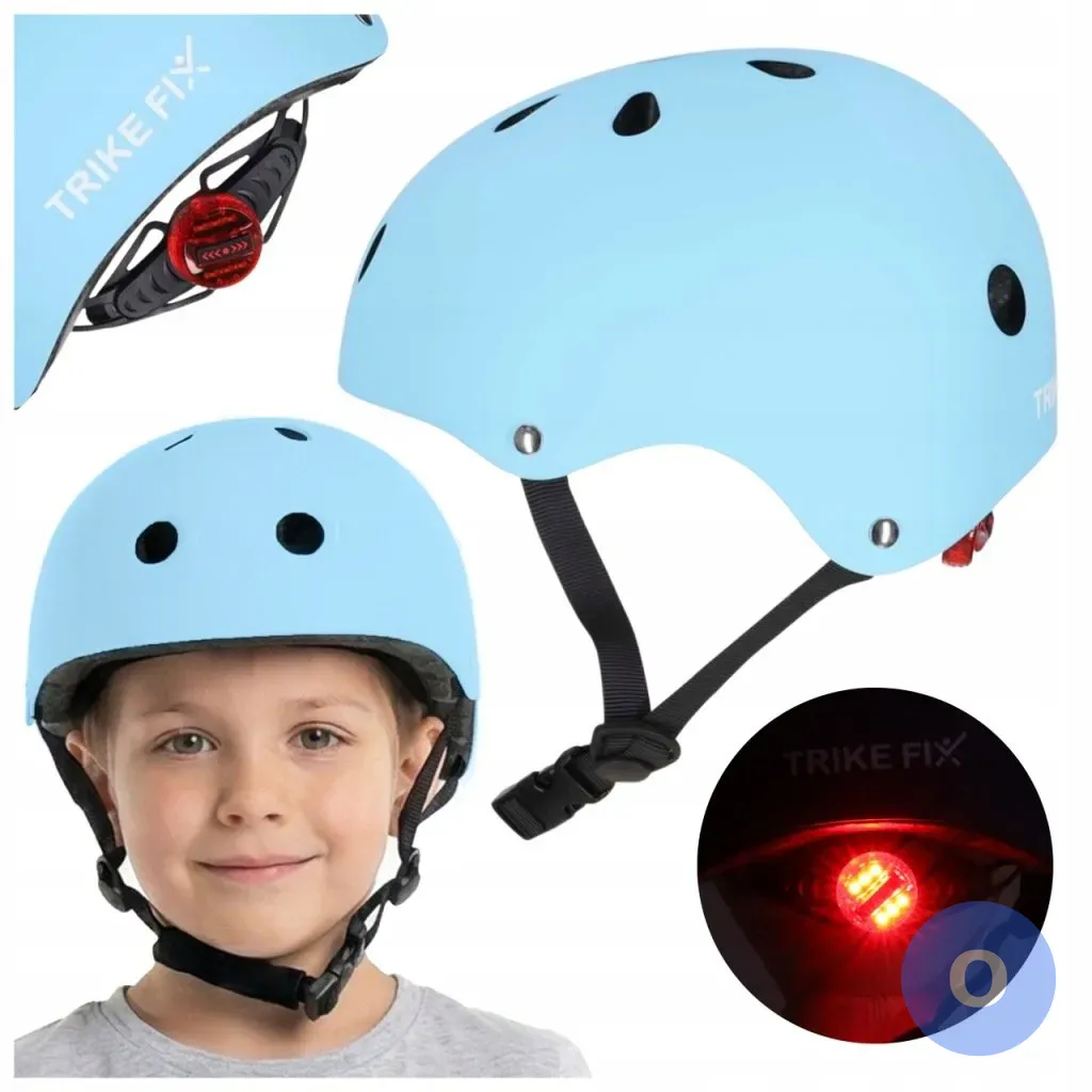 Kask rowerowy dla dzieci z lampką LED na rower i hulajnogę — zdjęcie 1